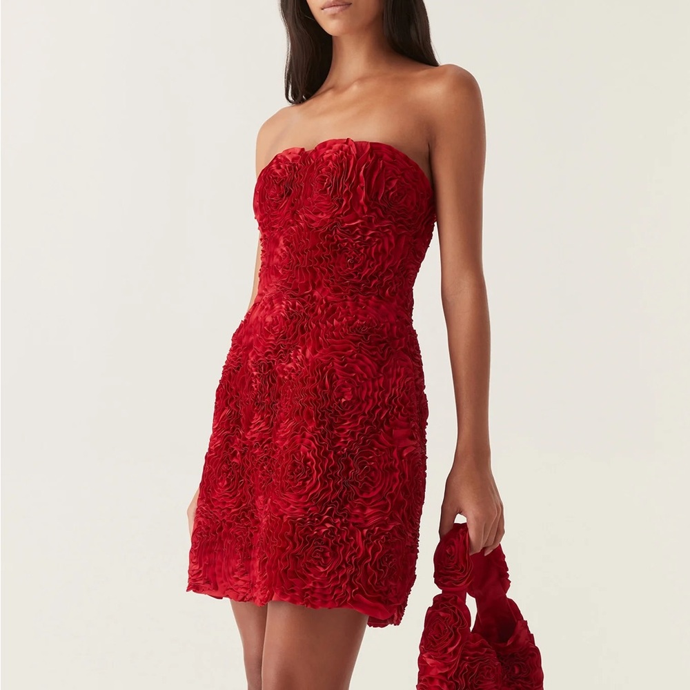 Aje Grazer Rosette mini Dress, Scarlet red, brand new with tags, never worn